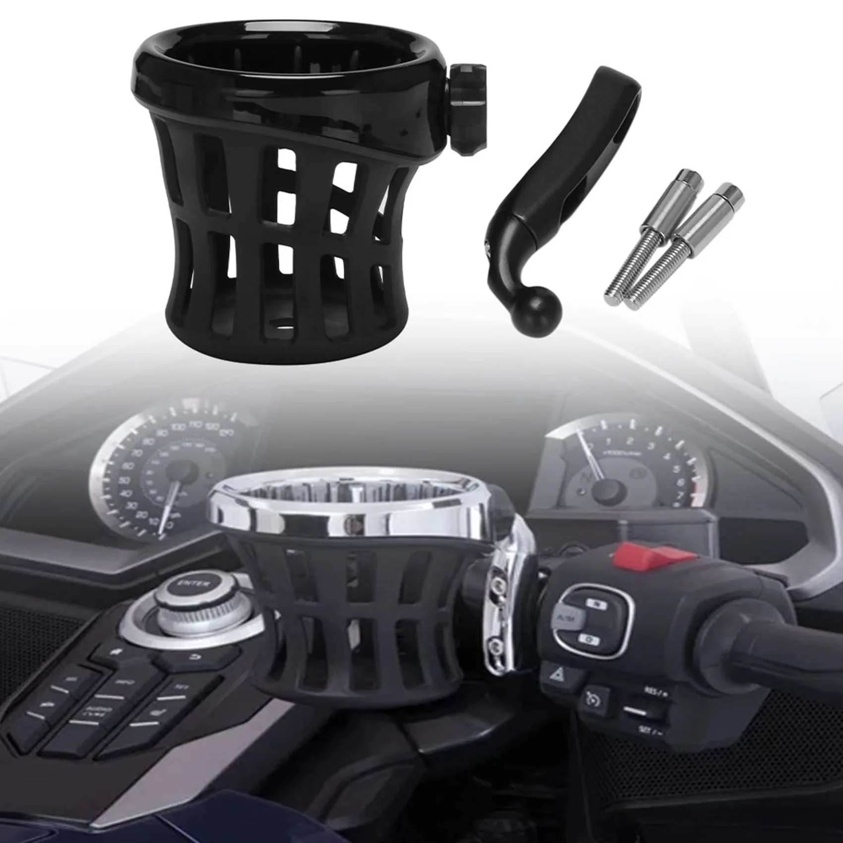 Motorcycle Rear Passenger Drink Cup Holder Mesh Basket Cup Holder for Goldwing GL1800 2018+