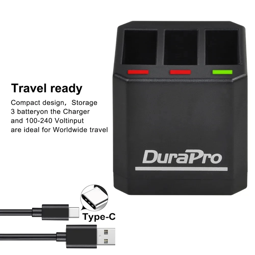 Battery Charger for GoPro Hero 13 12 11 10 5 Battery GoPro Hero 13 12 11 10 9 7 6 5 Black Action Camera Accessories