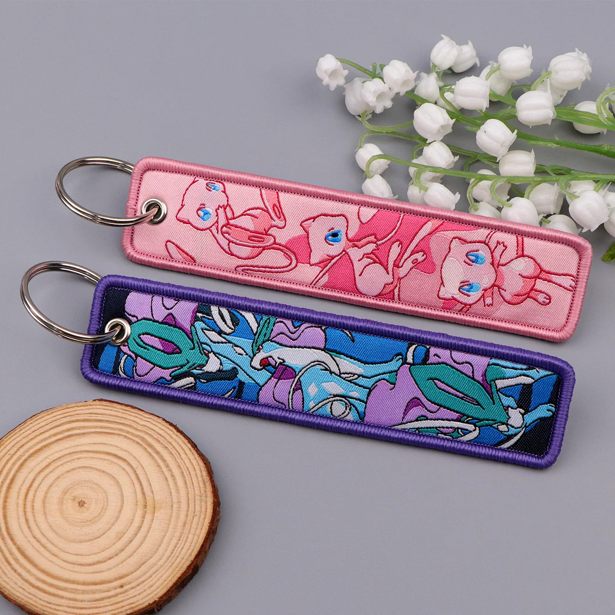 الكرتون الوحش التطريز مفتاح Fobs أنيمي العلامات الرئيسية سلاسل المفاتيح للدراجات النارية سيارات كيرينغ تأثيري اكسسوارات الهدايا #6