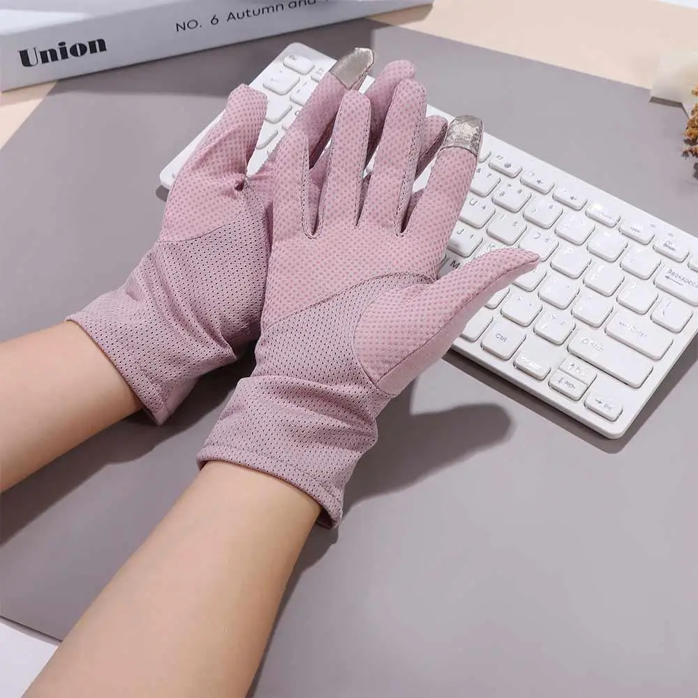 قفازات مضادة للانزلاق خمسة أصابع قفازات قفازات ركوب الخيل في الهواء الطلق القفازات الصيف قفازات واقية من الشمس بلون المرأة قفازات القيادة #2
