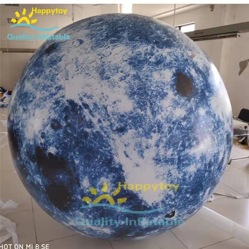 Giant Outdoor Led Lighting Decoration 5M Inflatable Moon Planet Ball With Lighting For Party