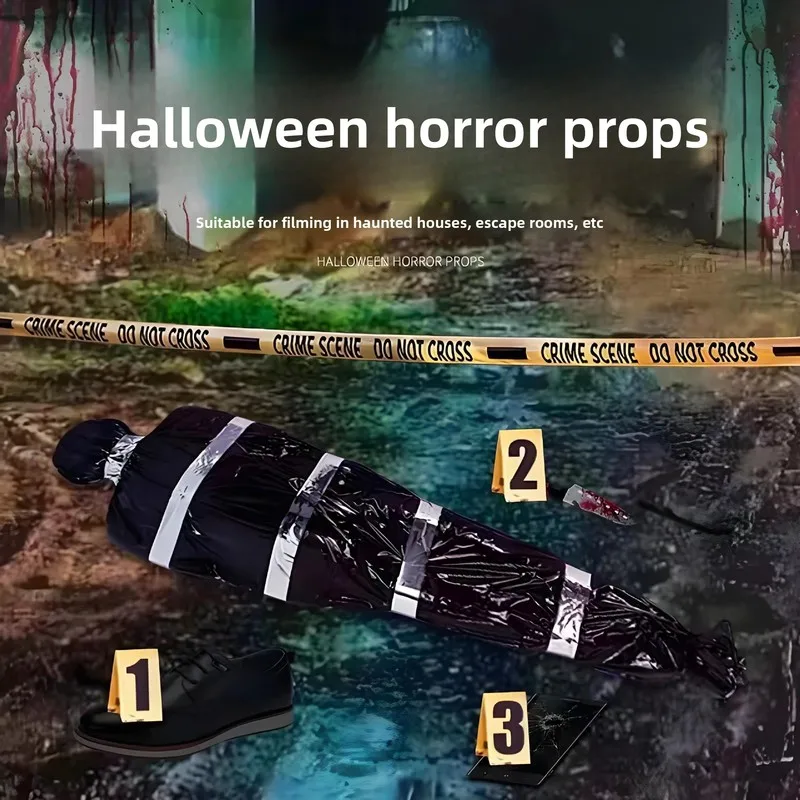 Inflatable Dummy Corpse Prop Halloween Horror Decor PVC Fake Human Model Haunted House Escape Room Scary Prank Toy Set