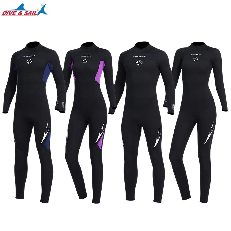 Wetsuit 3mm Neoprene Diving Suits Thermal Stretch Swimwear Back Zipper One Piece for Snorkeling Diving Swimming