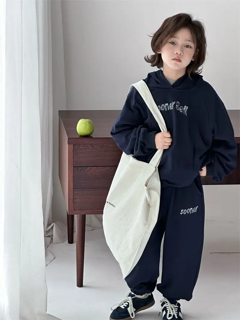 

Spring 2025 New Boys' Suit Jacket Pants 2-piece Set Casual Style Trendy Sporty Outfit For Big Boys