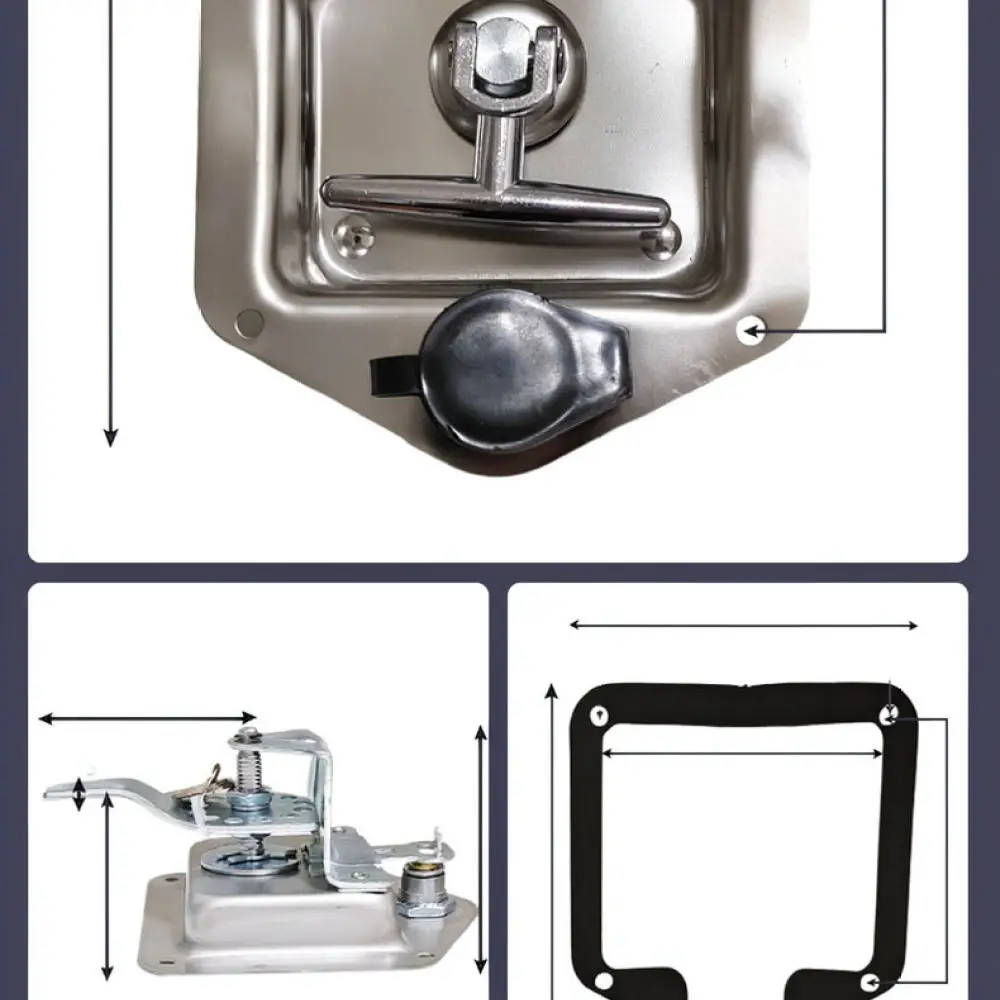Stainless Steel T Lock For Toolbox Cabinet Truck Door Flush Mount Folding Handle Secure Latching Hardware Accessories