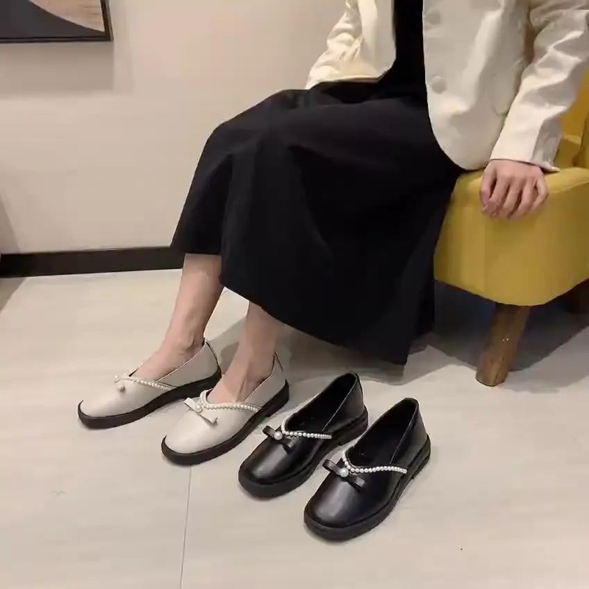 

Round Toe Summer Shoes Ladies Shallow Mouth Women's Heels British Style Casual Female Sneakers Flats Oxfords 2022 New On Heels P