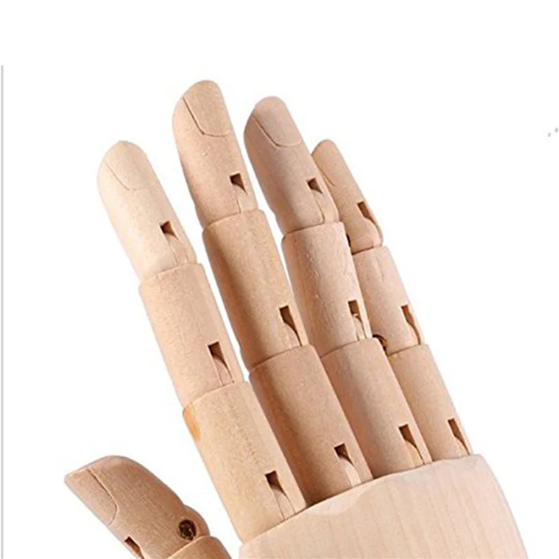 

2X Wood Artist Drawing Manikin Articulated Mannequin With Wooden Flexible Fingers 10 Inch Right Hand