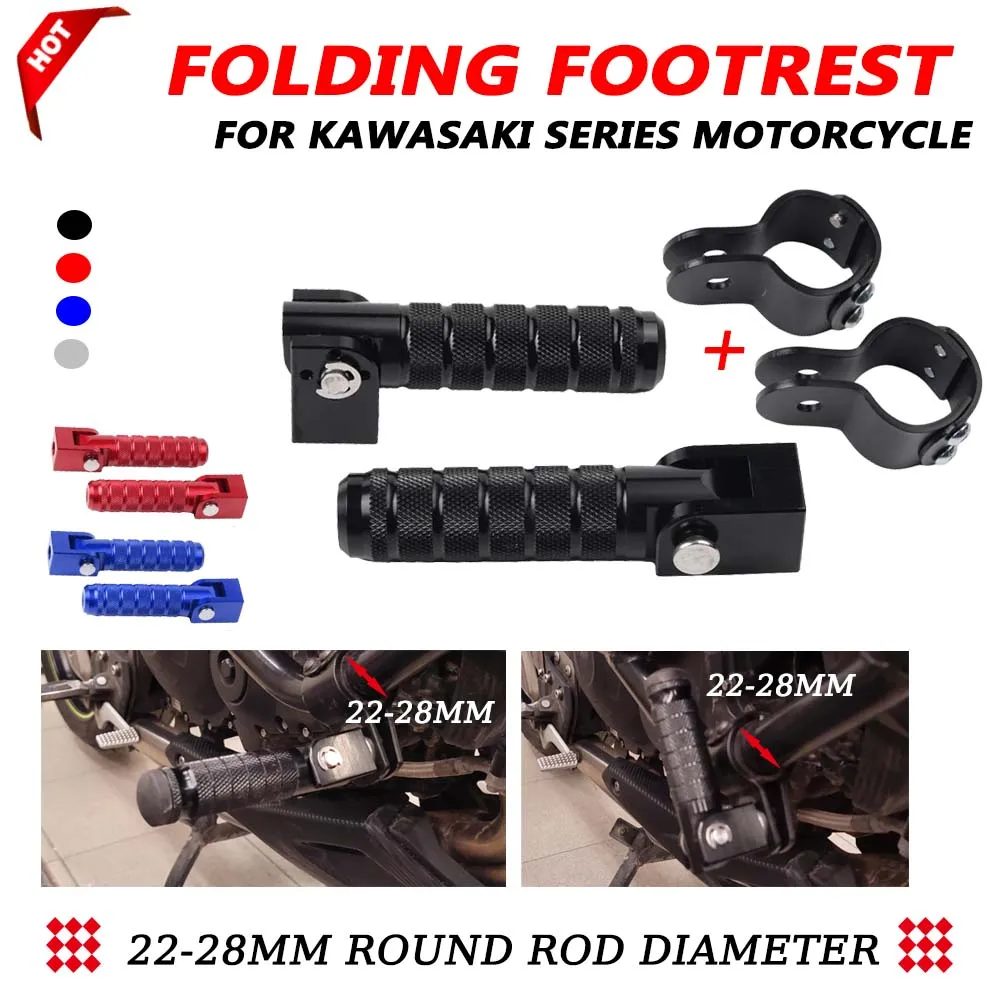 

Footrest Pedals Folding Footpegs Clamp For Kawasaki Versys 650 1000 1000SE X300 KLE650 KLE 650 Z900RS VN650 Z650 Z800 Ninja 400