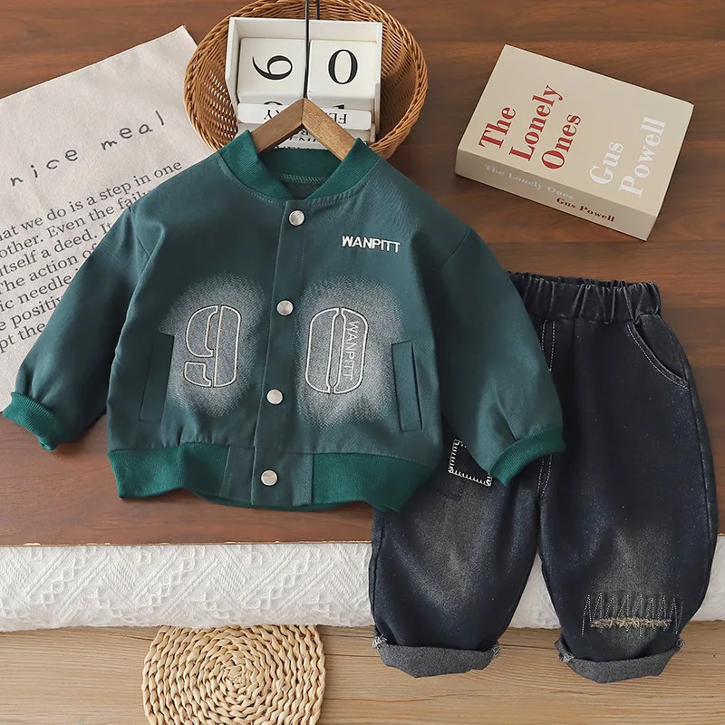 Boys Clothes Sets Spring Autumn Children Casual Jackets Denim Pants 2pcs Coats Suit For Baby Tracksuits Kids Outfits Toddler 5Y