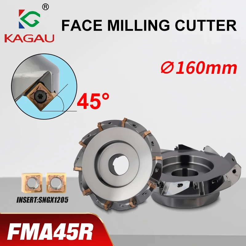 

45 degree face milling cutter Disk 160mm CNC TOOL Milling Cutter Head Fast Feed With Double sided Insert SNMU SNMX SNGX1205