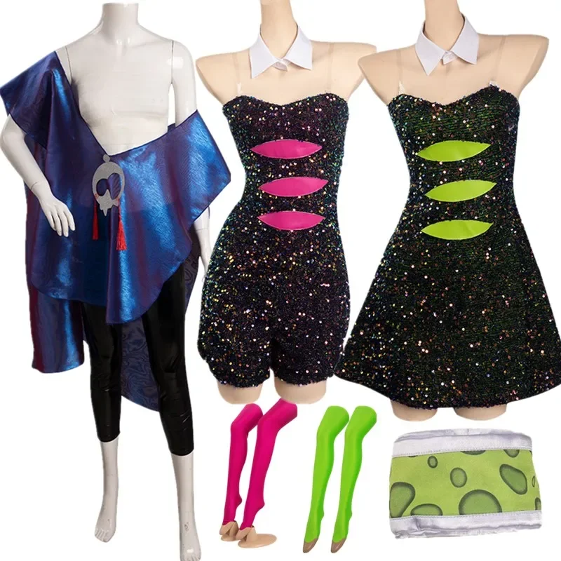 EE01 Splatooning الخيال كالي ماري تأثيري حلي الكبار النساء فستان بذلة ملابس هالوين كرنفال حفلة تمويه SIo0!