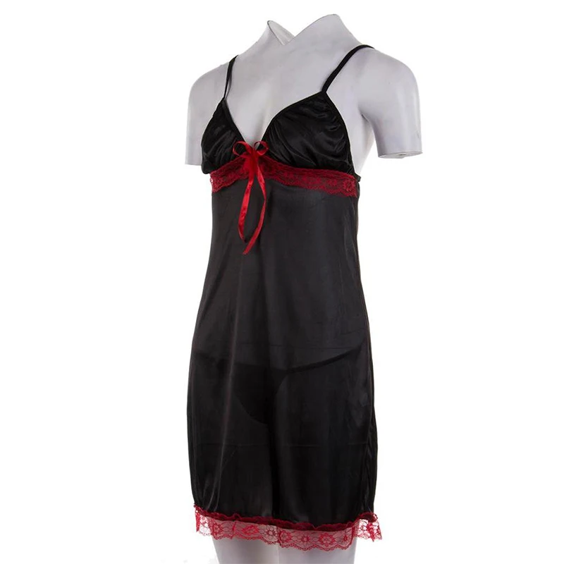 1 قطعة ثوب النوم مثير للنساء مثير ملابس النوم حجم كبير الدانتيل الإناث الملابس الداخلية الحمالات فستان النوم