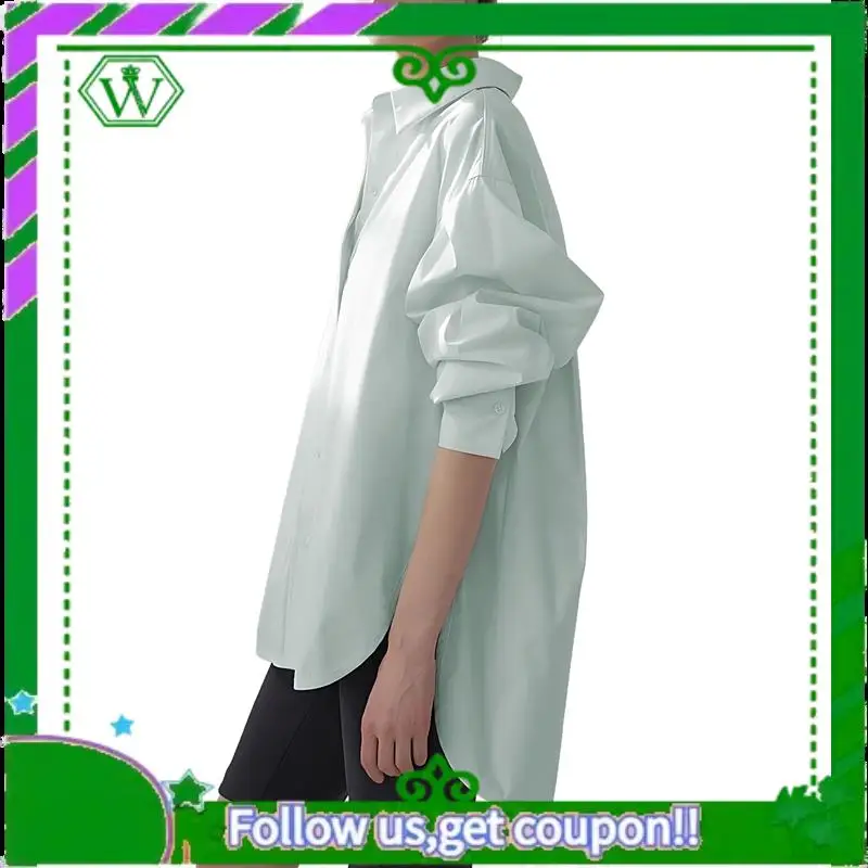 A18P-Damen Freizeithemden Langarm Button-Down-Hemd Mode Sport