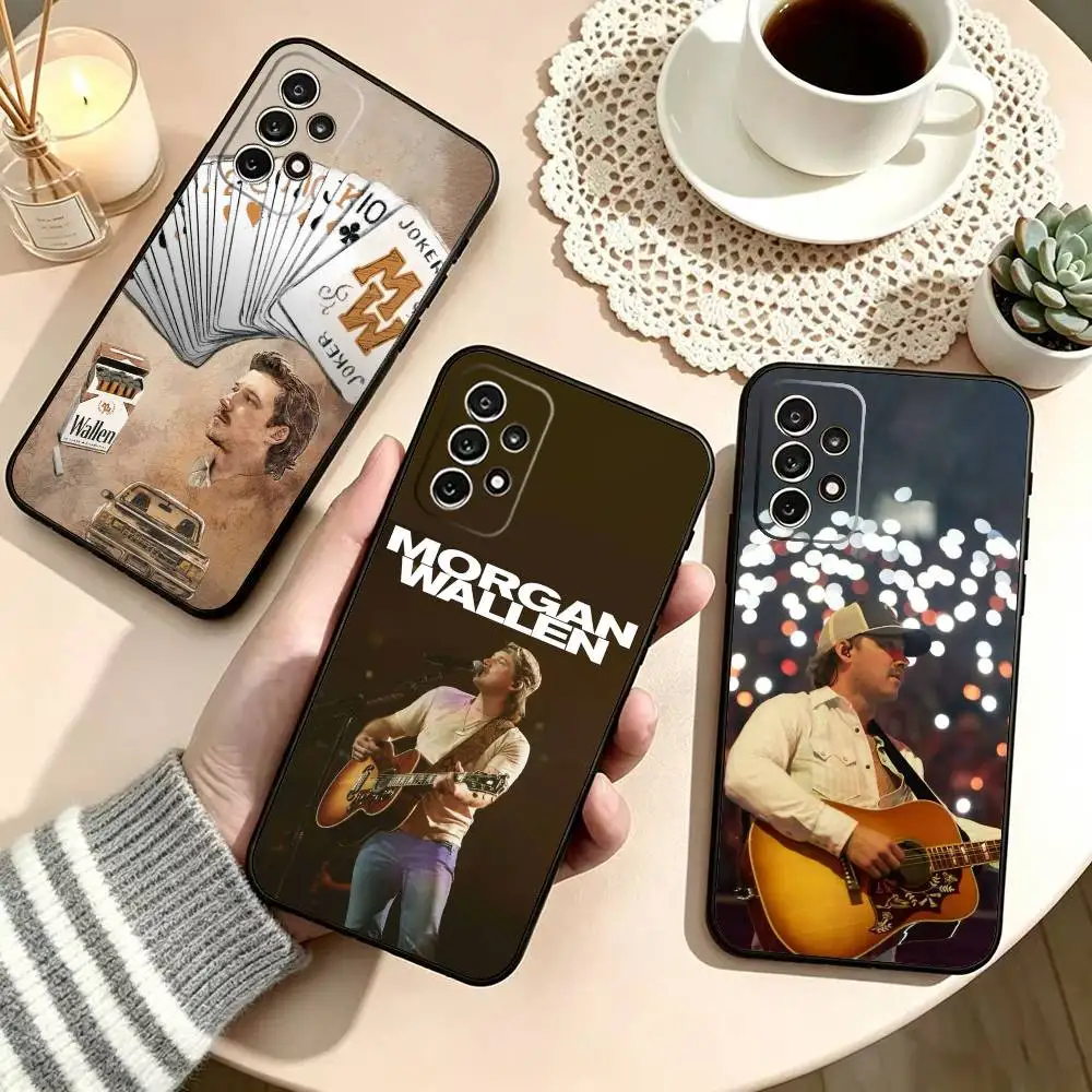 

m-Morgan w-Wallen Singer Phone Case For Samsung S25,S24,S21,S22,S23,S30,Ultra,S20,Plus,Fe,Lite,Note,10,Black Cover
