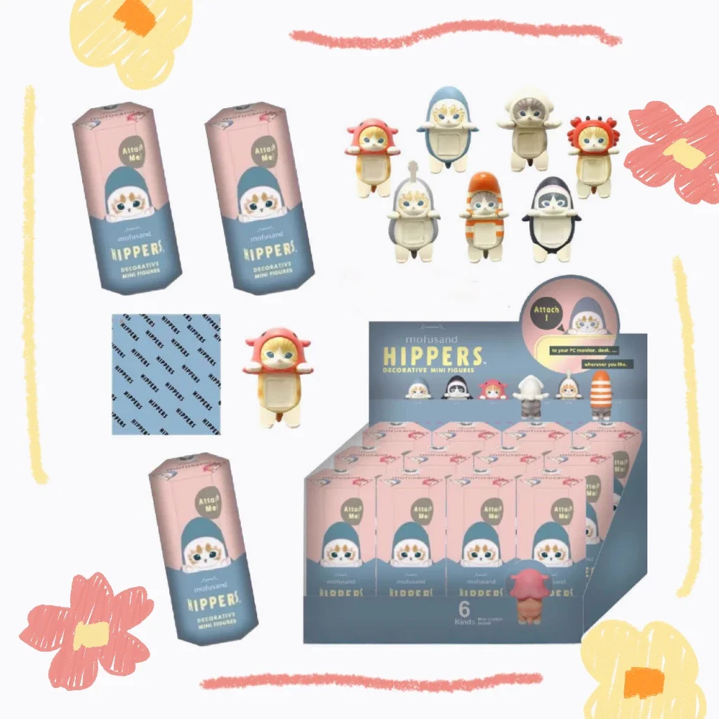 Sonny Angel Mofusand Cat Fushandi Party Series Zabawka Trendy Zagraj w ręcznie robione dekoracje Kreatywny prezent urodzinowy Prezent na Boże Narodzenie