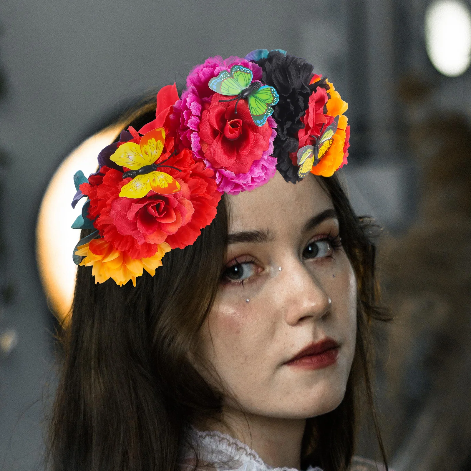 Day of the Dead headband Flower Crown Mexican Flower Headband Hawaiian BOHO Flowers Headpiece Catrina Day of the Dead deco