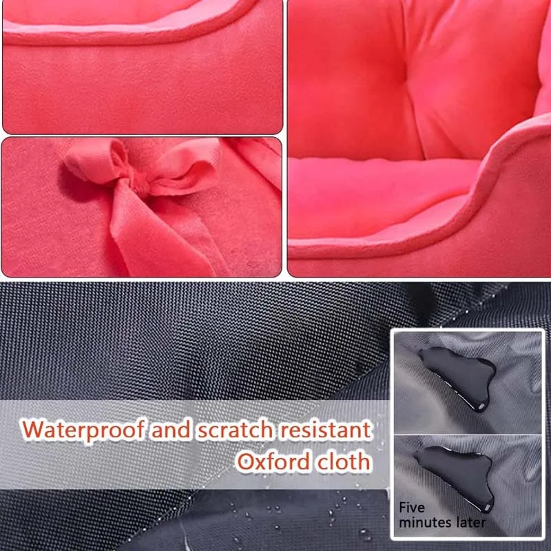 Cute Bow Princess Dog Bed Soft Cozy Pet Sleeping Mat for Small Dogs Cats Non-slip Machine Washable Puppy Sofa Pet Supplies