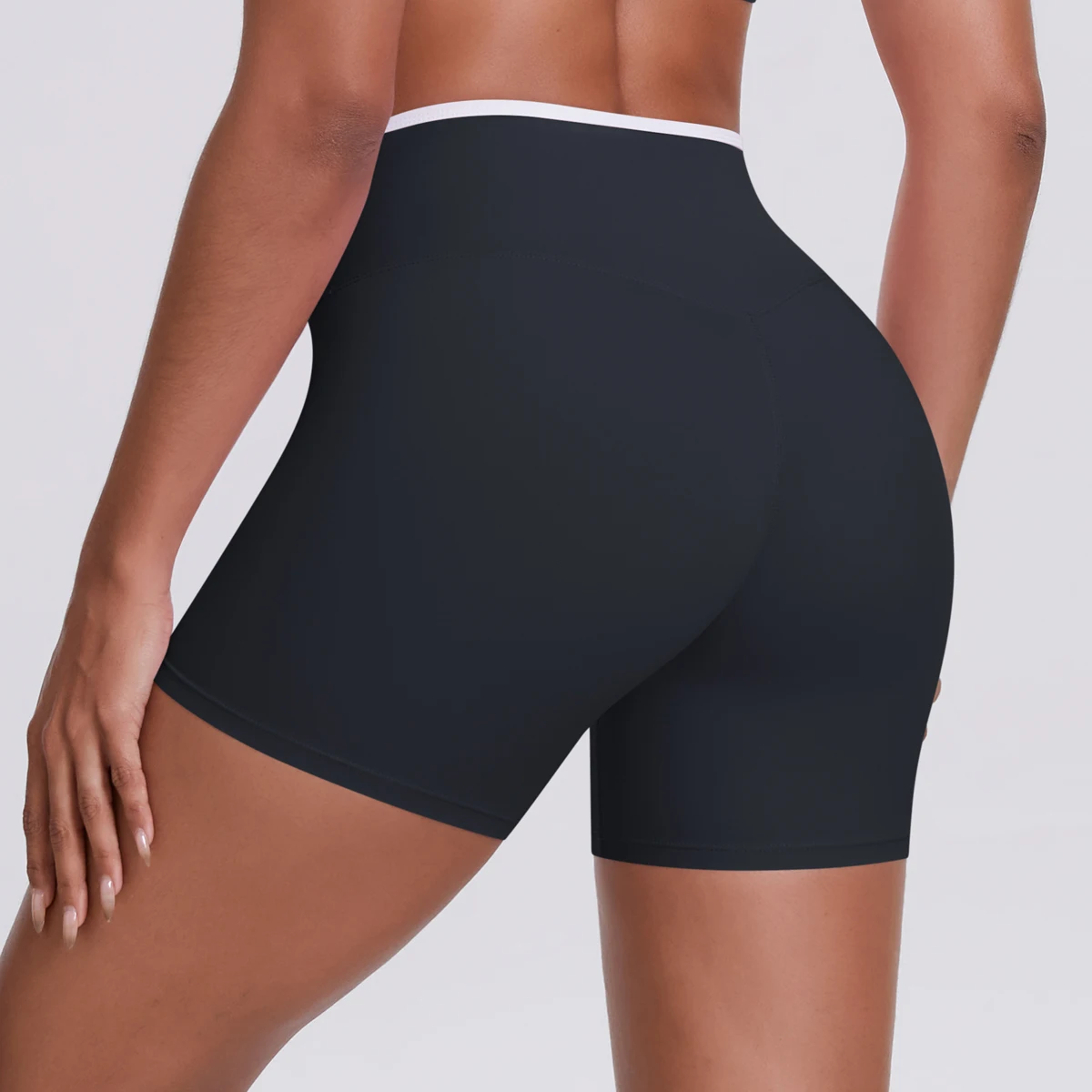 Yoga-Shorts, Damen-Fitness-Shorts, Shorts mit V-förmiger Taille, Lauf- und Fahrradshorts, atmungsaktive Sportleggings, Shorts mit hoher Taille für das Training und das Fitnessstudio. – Detail 6