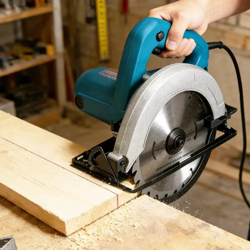 Industrial Circular Saw 185mm Plastic Housing Brush Chainsaw 1050 Watts Wood Cutter Adjustable Angular Depth