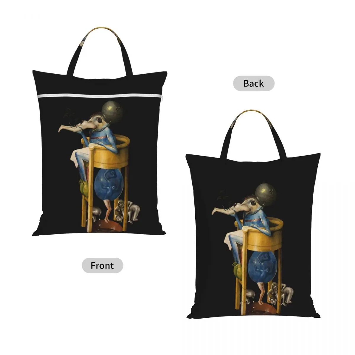 Hieronymus Bosch Devil On Night Chair Laundry Collector Foldable Laundry Basket Large Storage Washing Basket Home Organizer
