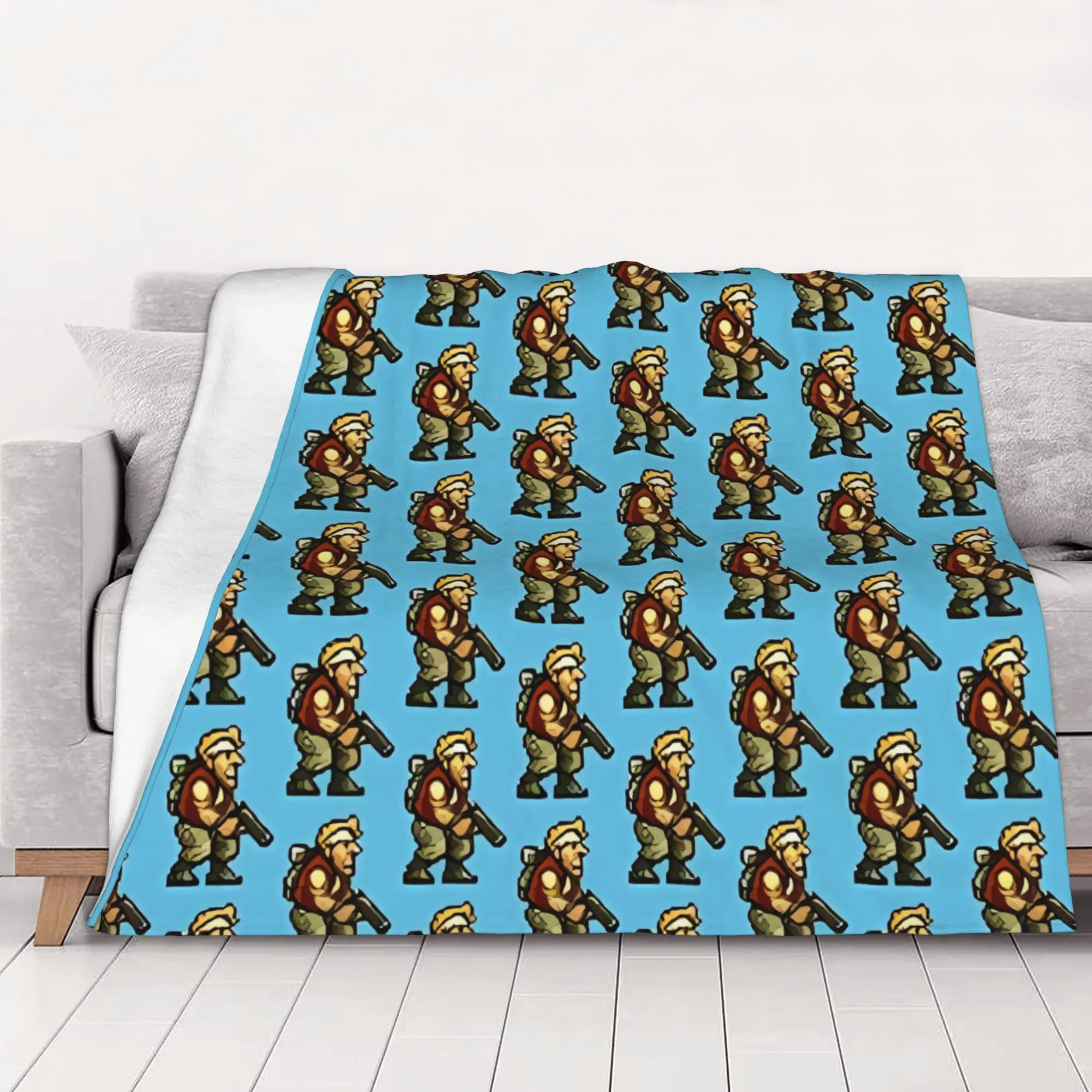 1PC home Cute Room Decor Metal Slug Marco Blanket Throw Blanket Metal Slug Novelty Warm Blanket All Season