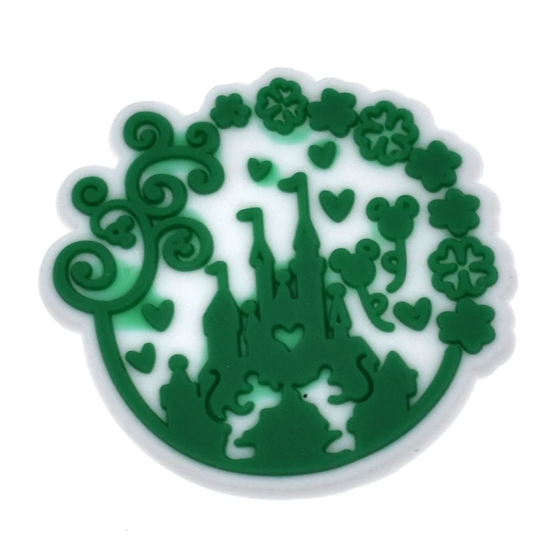 Sprzedaż hurtowa 1 szt. Akcesoria do obuwia PVC do krokodyli Charms Green St.Patrick kobiety sandały klamra dla dzieci szpilki dekoracja Jeans X-mas prezent