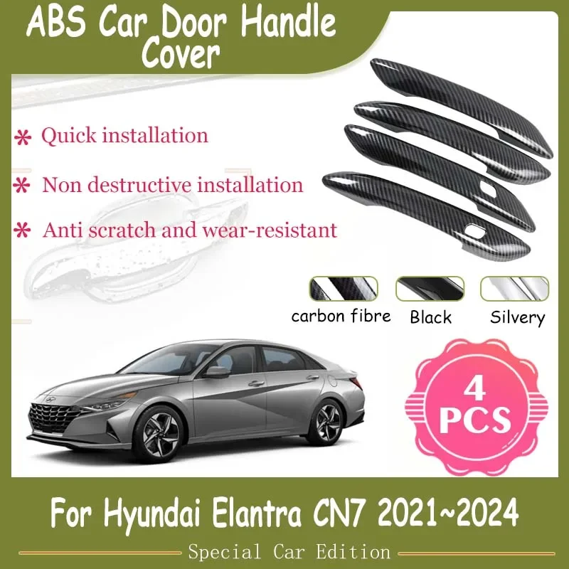 

Крышка ручки двери автомобиля для Hyundai Elantra Avante CN7 2021 2022 2023 2024 ABS украшение внешние части отделка наклейки аксессуары