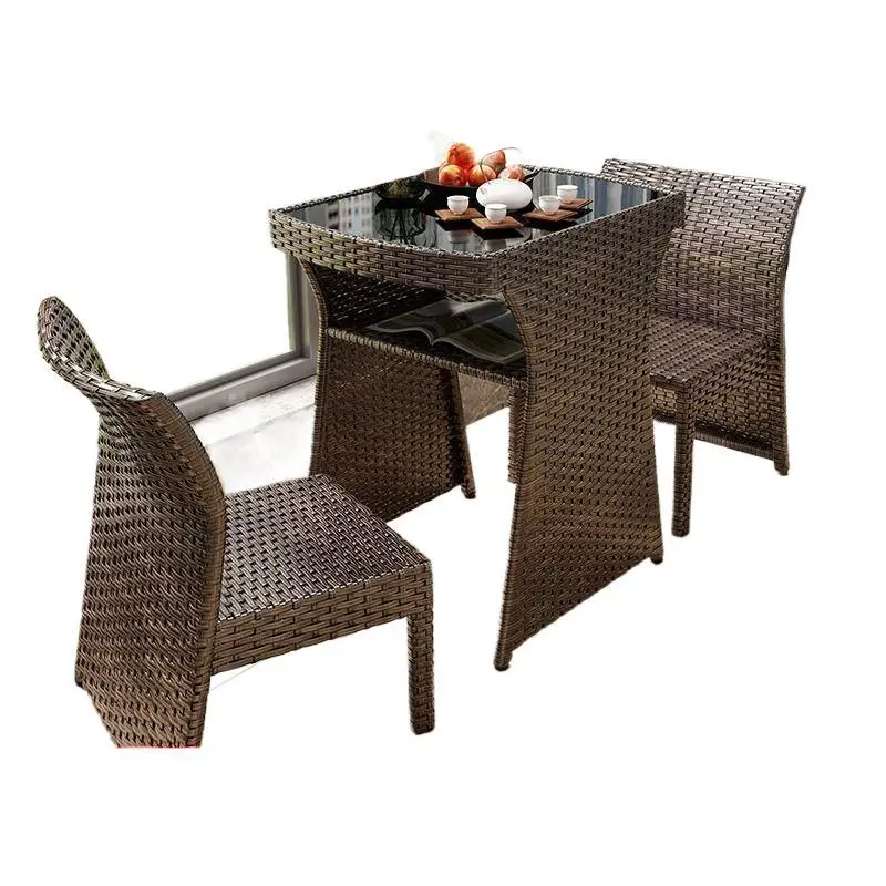 Balcony leisure table and chair rattan chair three-piece outdoor courtyard tea and chair combination leisure small coffee