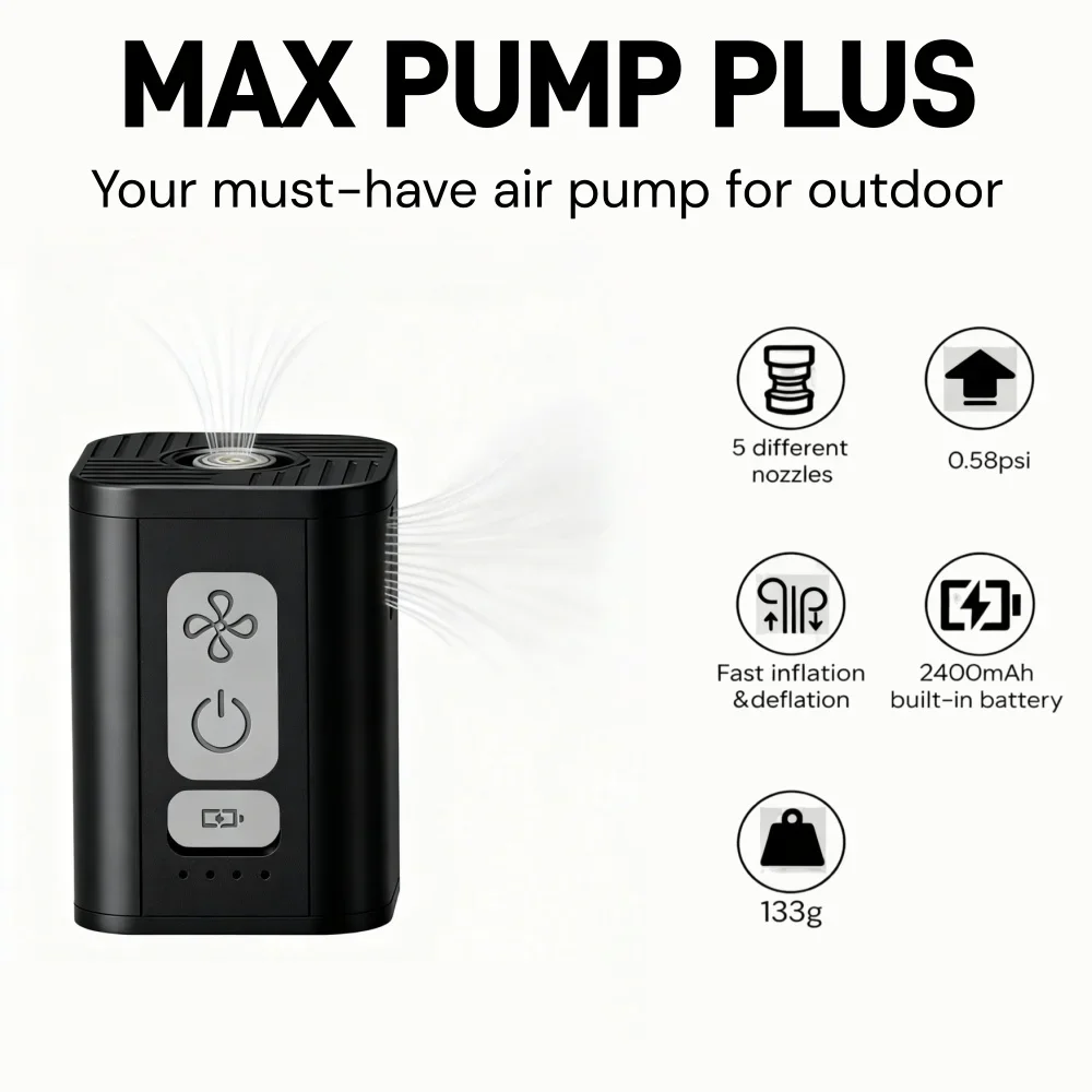 Portable Electric Air Pump 2400mAh Rechargeable Fast Inflation & Deflation Vacuum Pump for Mattress Pool Floats Camping Travel - view 3