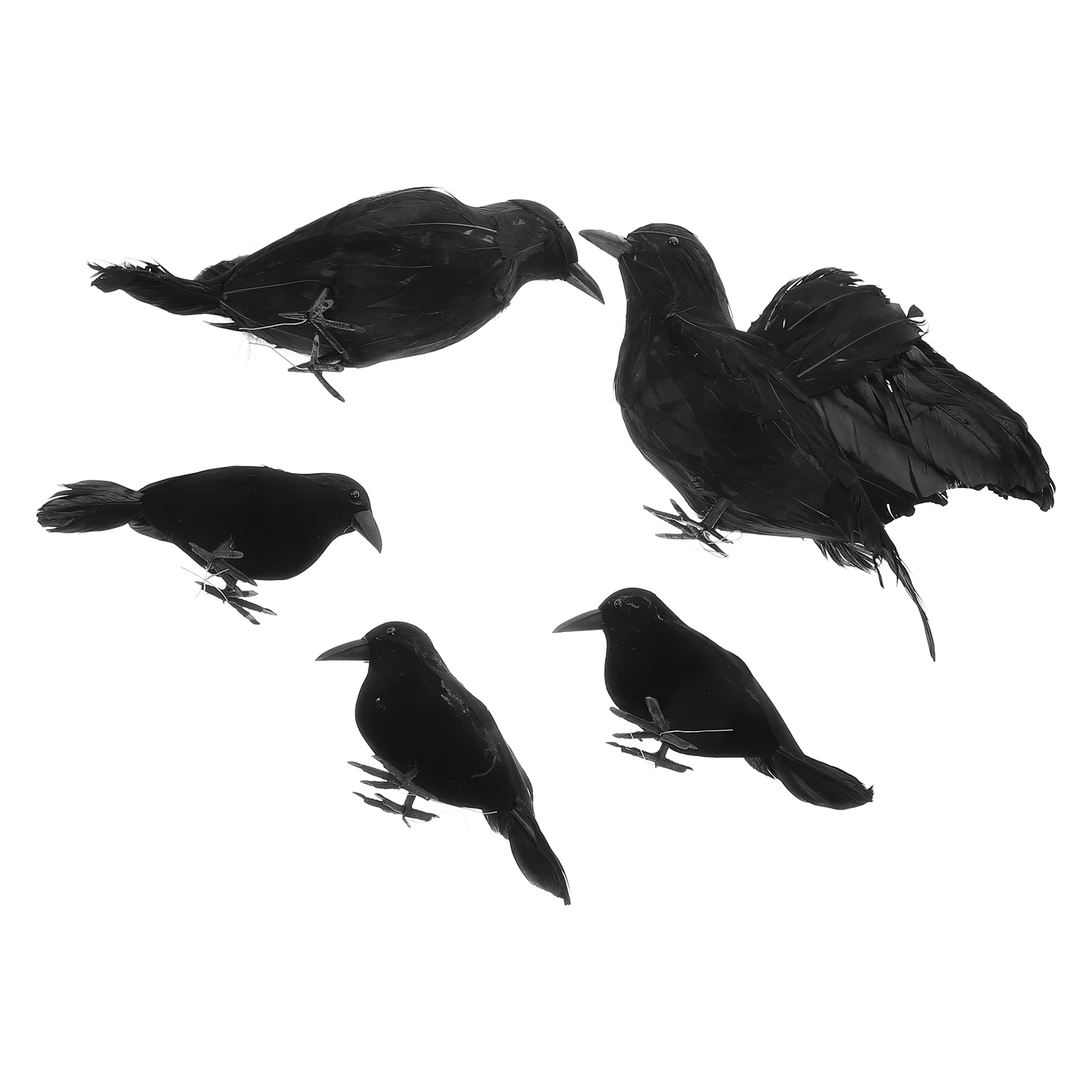

5 Pcs Crow nament Halloween Decorations Indoor Accessories Props Fake Crows Realistic Artificial Crow ModelHaunted House