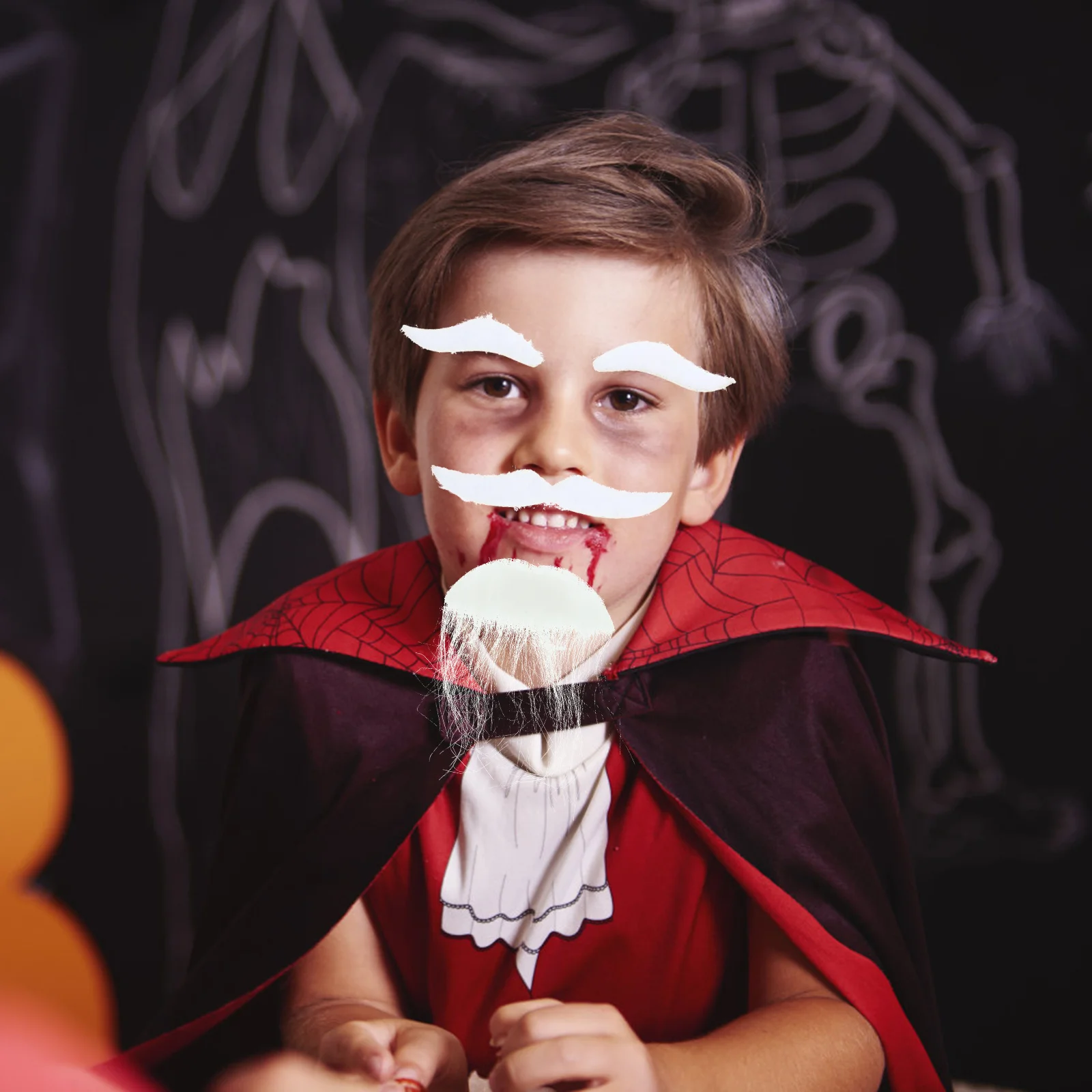 

1Set Halloween Party Beard Mustache Eyebrow Decorative Cosplay Accessory Comfortable Wear Party Beard Fake Mustache