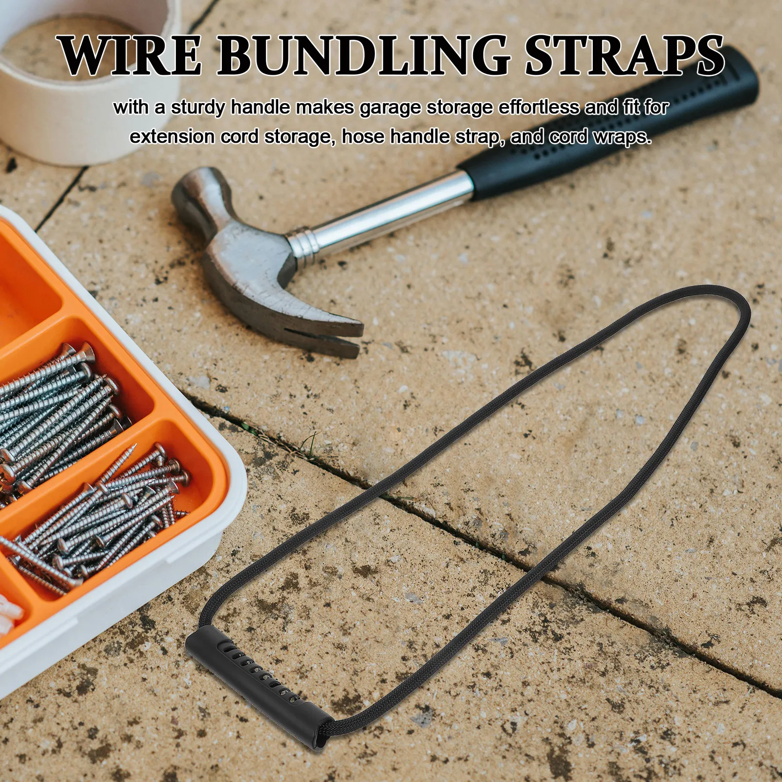 3Pcs Heavy Duty Storage Straps Cord Organizer Quick Garage Cable Wrap Rope Holder Strap with Handle Extension Cord Management