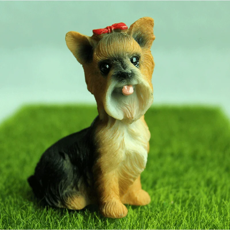 Mini Schnauzer Dog Miniature Fairy Figurines Landscape Bonsai Figurines Mini Garden Home Toy Gifts Fairy Garden Decorations