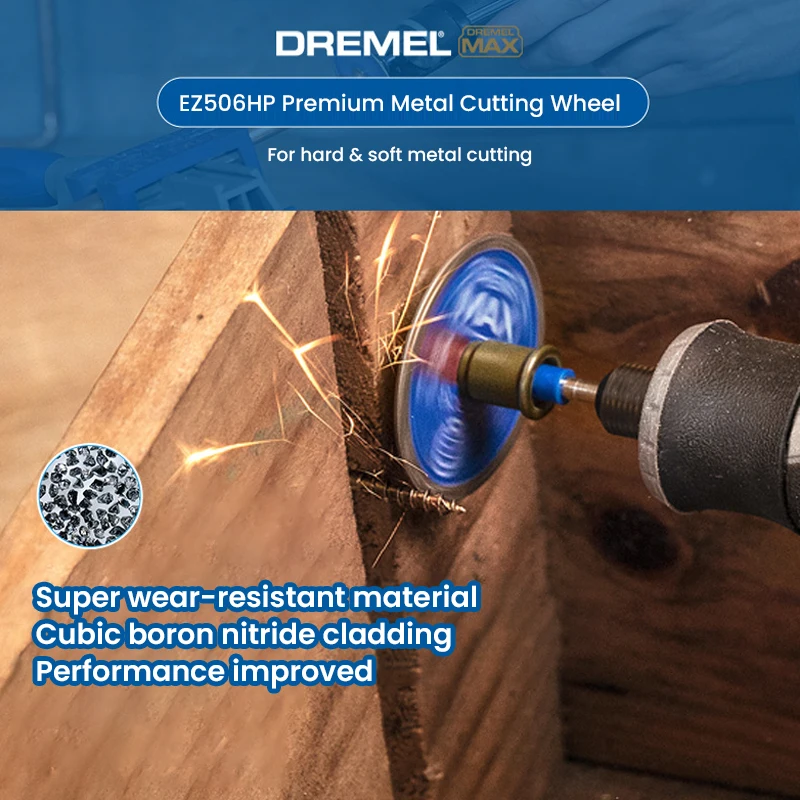 Imagem -05 - Dremel Max Life Premium Metal Roda de Corte Disco de Corte de Diamante para Ez402 Mandril de Bloqueio Acessório Moedor Rotativo Ez506hp Ez545hp