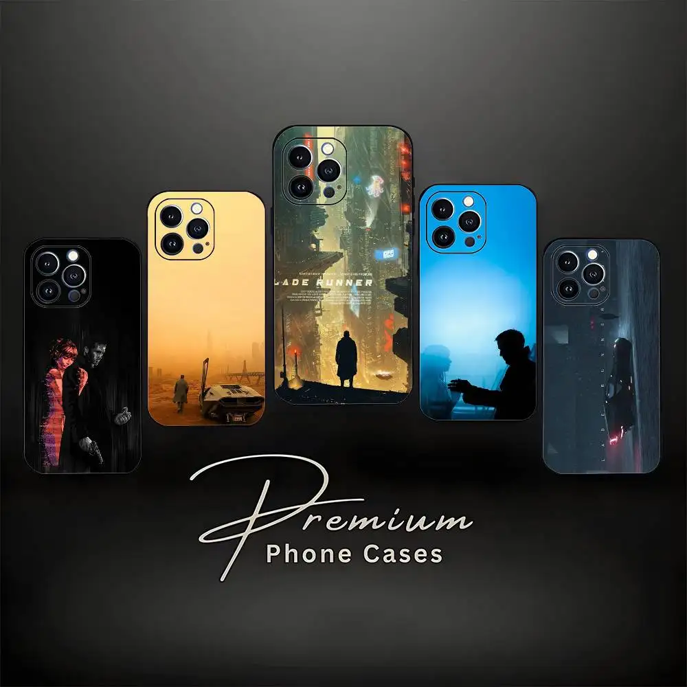 حافظة هاتف B-Blade R-Runner 2049 لهاتف iPhone 17,16,15,14,13,12,11,Pro Max,XS,X,XR,SE,Mini,8,7,غطاء أسود من السيليكون الناعم #1