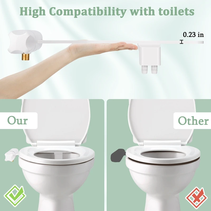 Toilet Bidet Attachment Smart Bidets Ultra-Slim Nozzles Self Cleaning Adjustable Water Pressure Easy Install HJ015G03 A