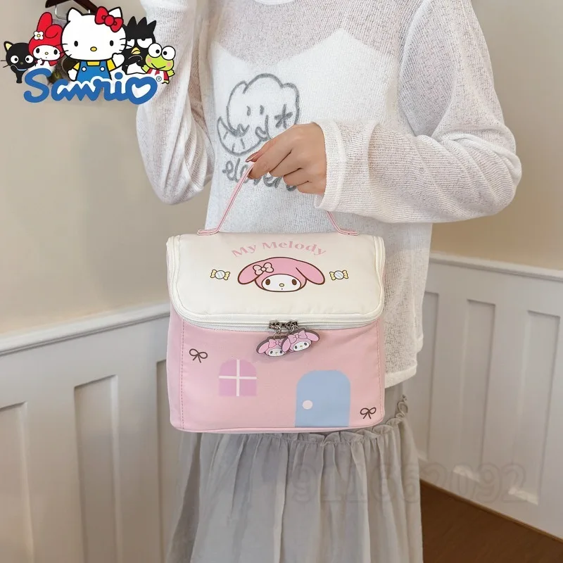 Sanrio Hello Kitty New Portable Cosmetic Bag Personality Fashion Women's Cosmetic Bag Large Capacity Travel Storage Toiletry Bag