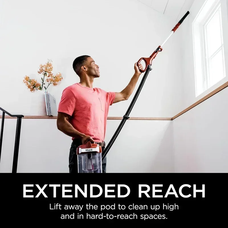 D2BShark ZD402 Rotator Lift-Away-Staubsauger mit PowerFins, selbstreinigende Bürstenrolle, HEPA-Filtration, schwenkbare Lenkung, Präzision