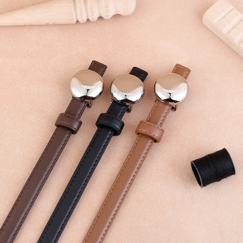 

Осенняя версия 2021, женские тонкие пояса из натуральной кожи с серебряной пряжкой, джинсовые ремни из воловьей кожи, cinturon mujer