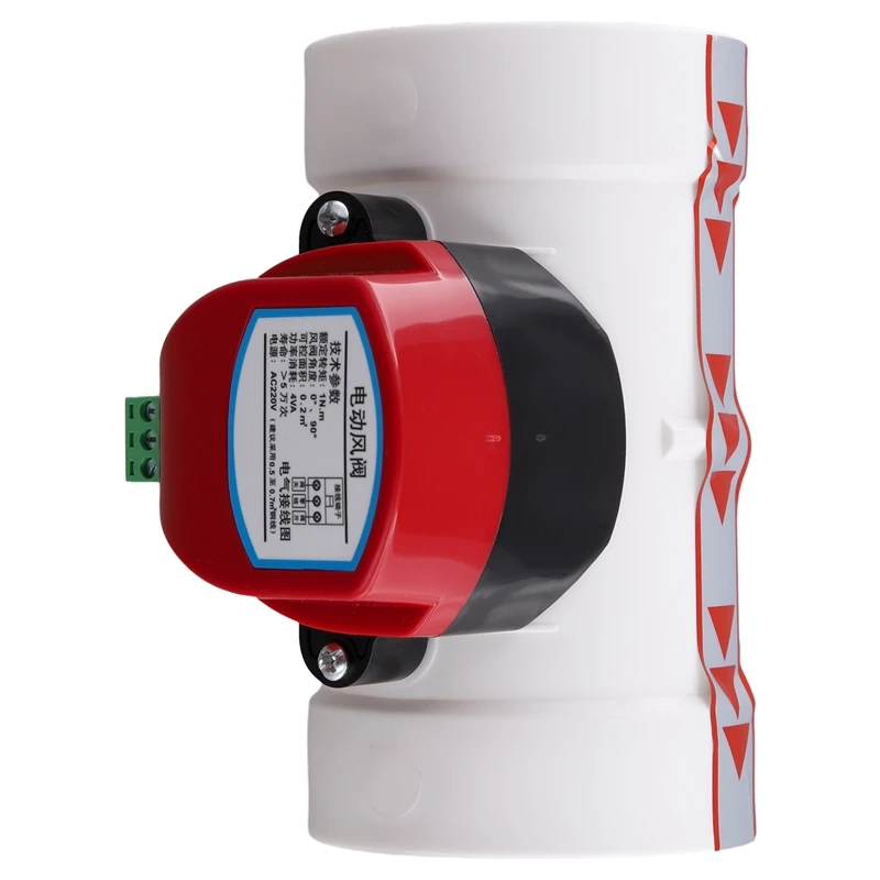 Controlador de volumen de conducto de aire de válvula de retención de PVC de amortiguador motorizado de plástico para tubería de ventilación 220VAC