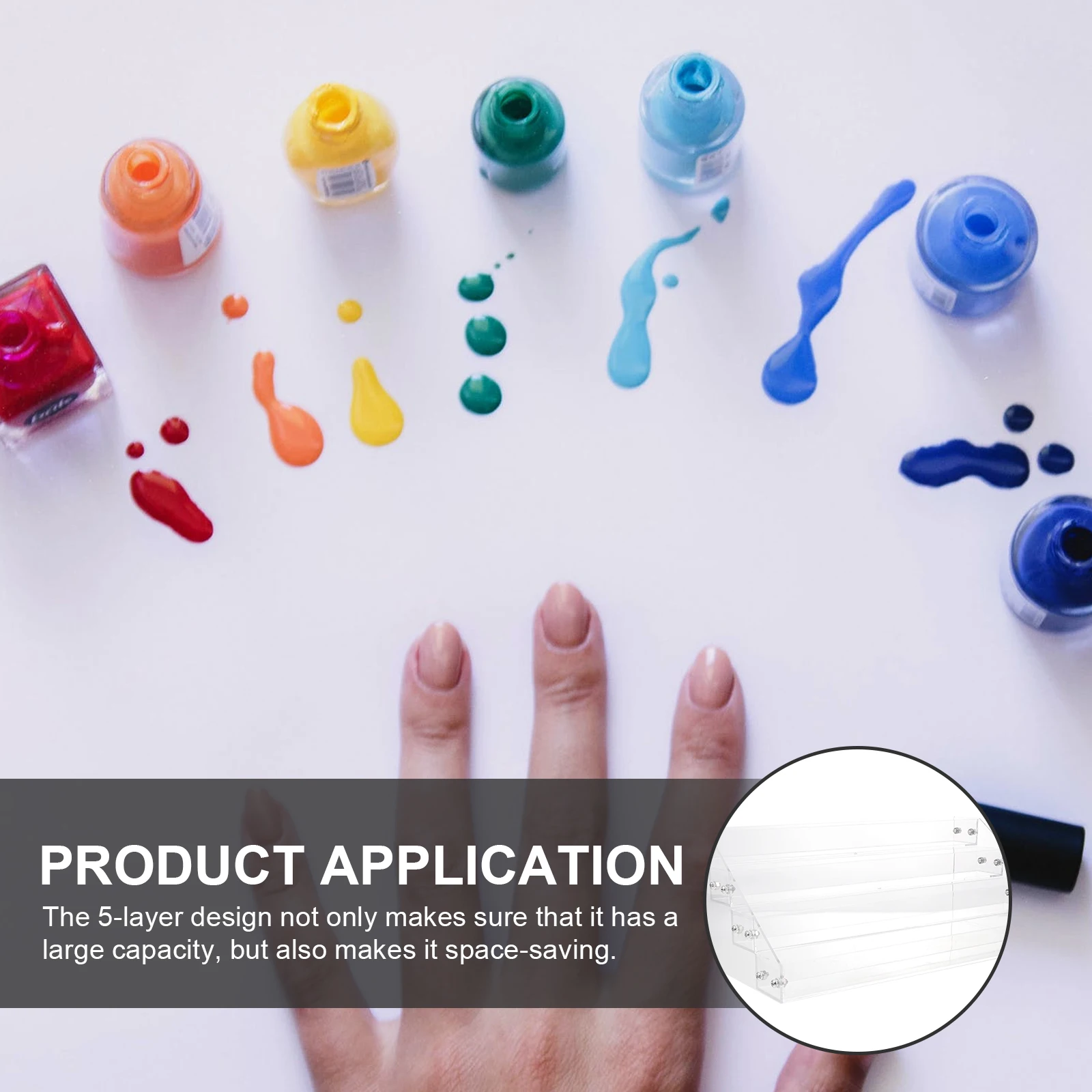 

Four-Layer Acrylic Nail Polish Holder Desktop Organizer Nail Polish Display Stand Clear Acrylic Holder for Lipsticks and