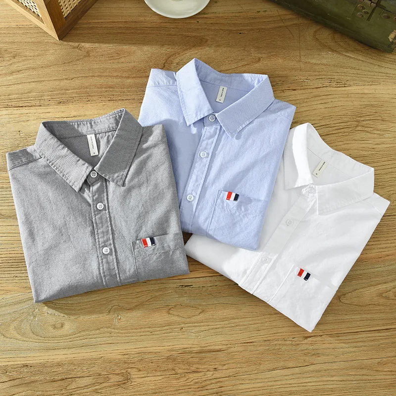 Autumn New Classic Casual Shirts for Men Pure Cotton Slim Turn-down Collar Shirts C6677