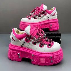 Niche Original Pink Men's Autumn and Winter New Small Punk Style Fashion Personality Heightening Platform Casual Shoes