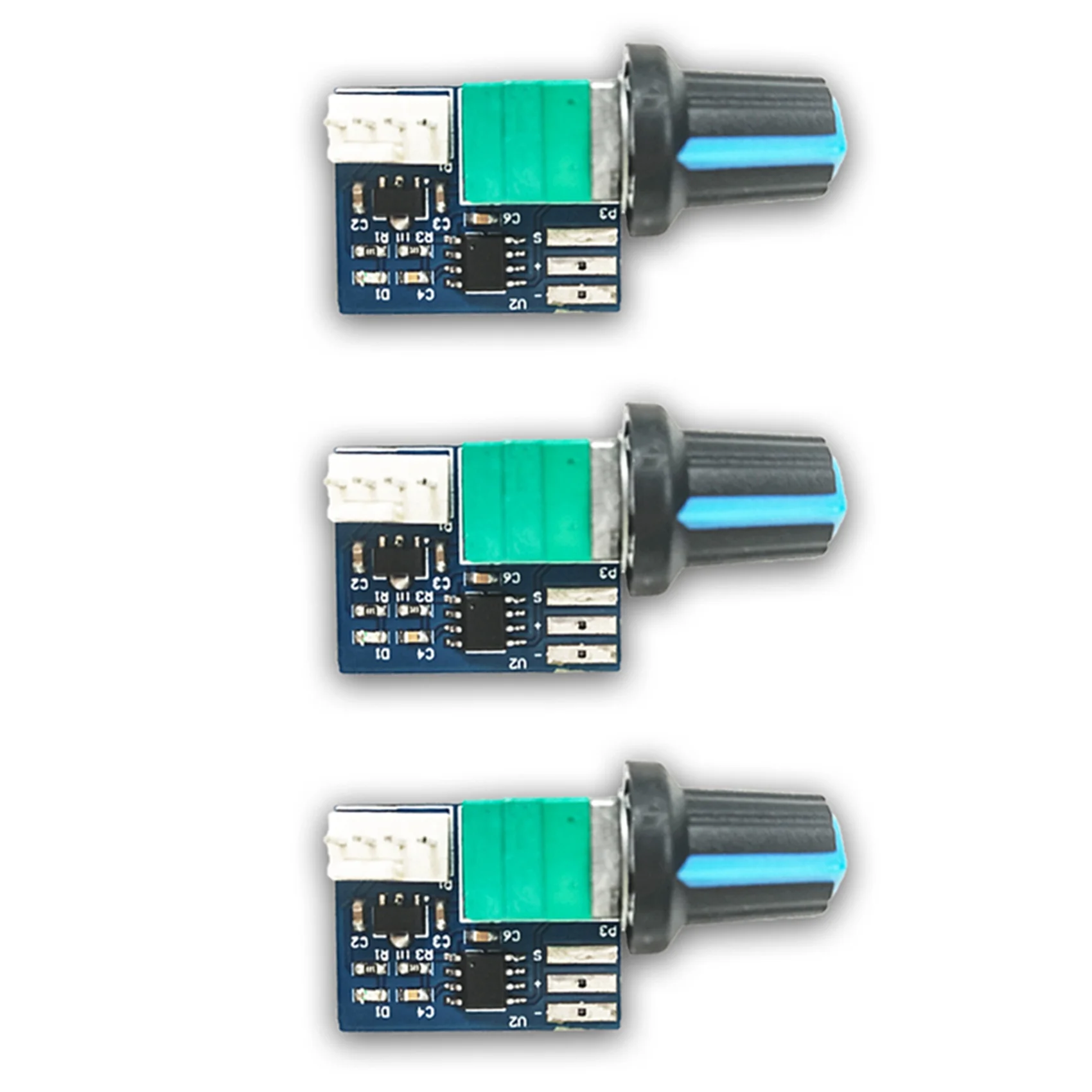 3 peças regulador de ventilador de caixa de computador controlador de velocidade pwm 12v único via 4 pinos controlador de regulador de ventilador silencioso de baixa potência