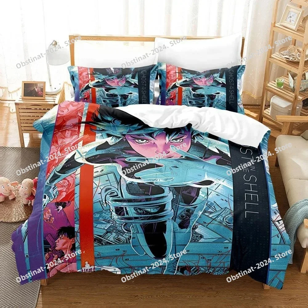 3D Anime Bed Sheet Ghost In The Shell Bedding Set Single Twin Full Queen King Size Bed Set Adult Kid Bedroom Duvet cover Sets