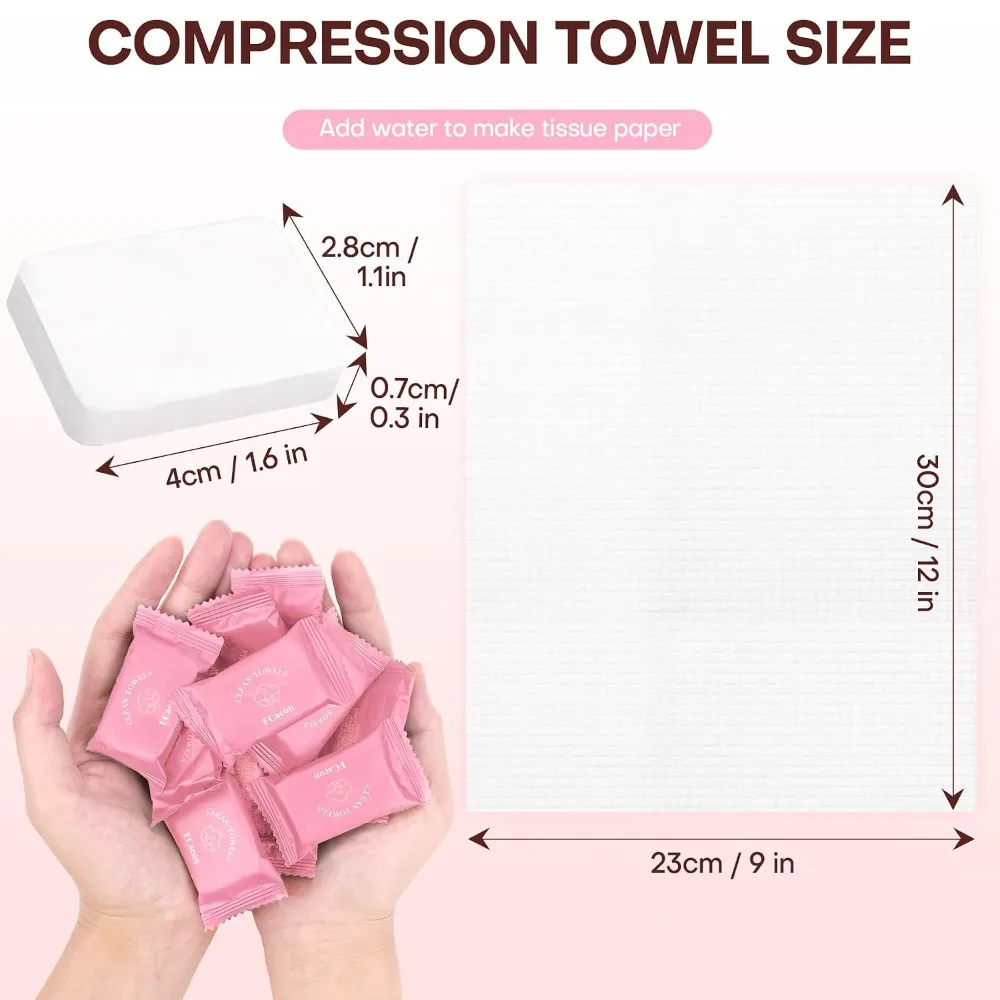 Disposable Face Towel Compressed Towel Tablets for Travel and Portable Cleansing, 12x9 Inch Large Size Mini Face Washcloths Reusable and Biobased Eco Friendly, Individually Wrapped Dry Towels for Gym Workout, Hiking, - view 4
