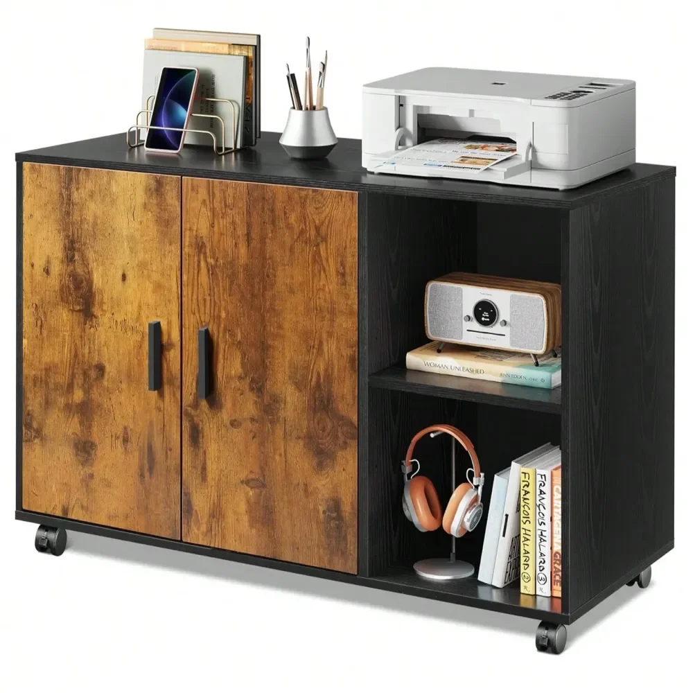 

Office Storage Cabinets And ShelvingStorage Cabinet With Doors And Shelves, Lateral Printer Stand For Office Supplies And File S
