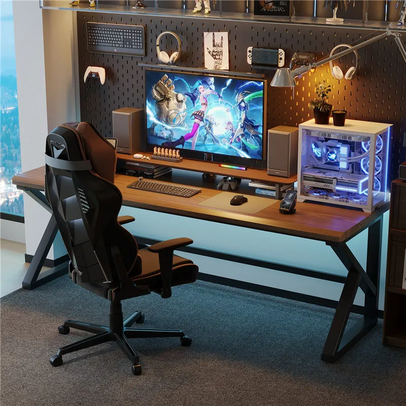 

Small apartment solid wood e-sports large board desktop computer home long desk bedroom modern simple workbench