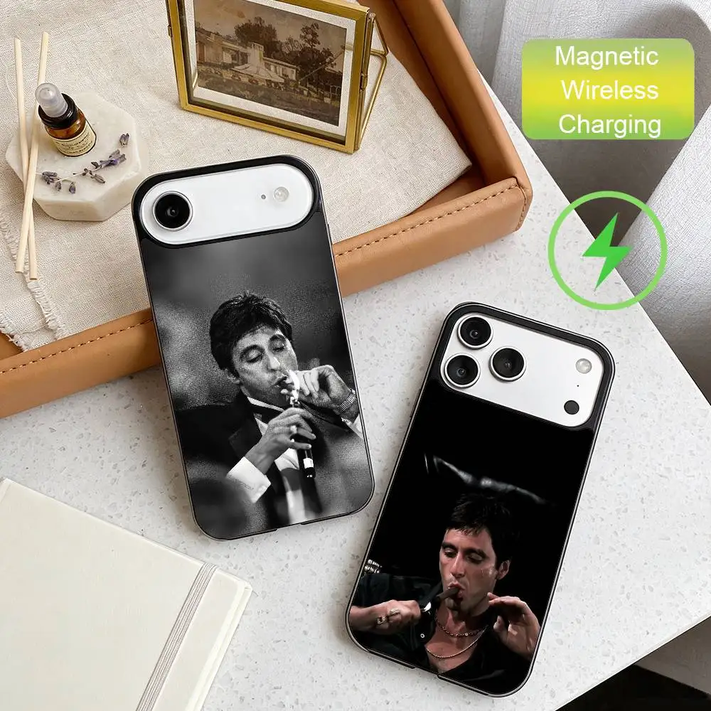 

Scarfaces Tony Montana Phone Case For iPhone17,16,15,14,13,12,11 Plus,For Magnetic Wireless Charge Cover