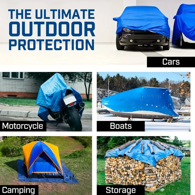 

Waterproof Tarp Awning Tarpaulin Durable Rectangle Sun Shade Patio Sunrays UV Block Rain Cover Camping Outdoor Facility Backyard